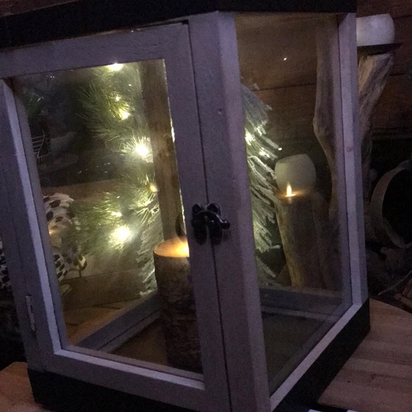 Pottery Barn Candle Luminary Levi Mango Wood Hinged Door Lantern - Size Small - Picture 16 of 16